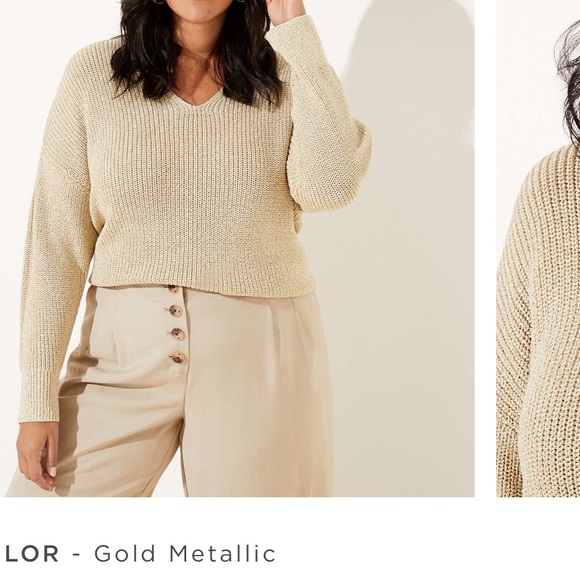 LOFT Sweaters - LOFT Plus Tie Back Double V Sweater size 16/18